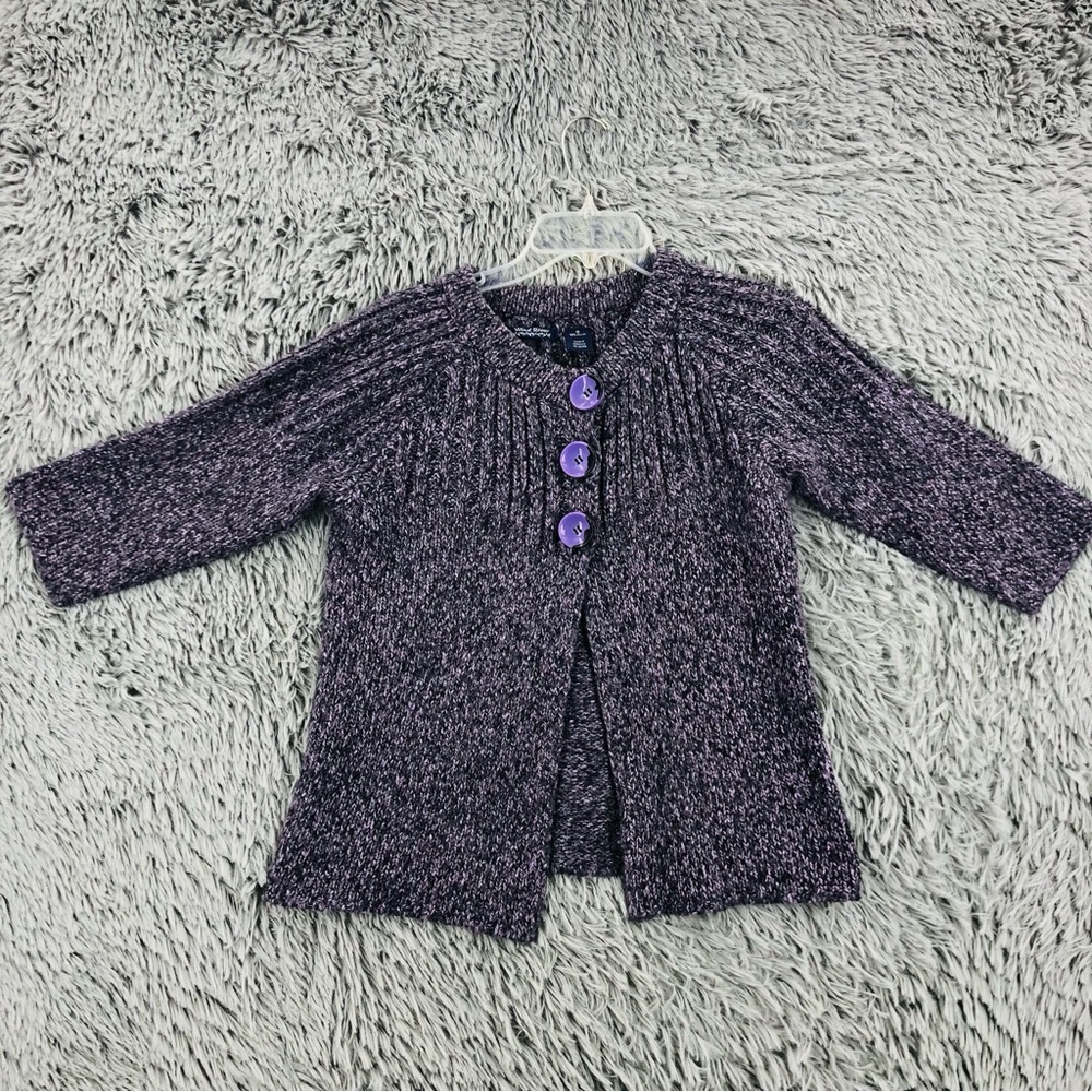 Wind River Sweater Cardigan Womens Small Chunky Cable knit Purple 3 Button Soft